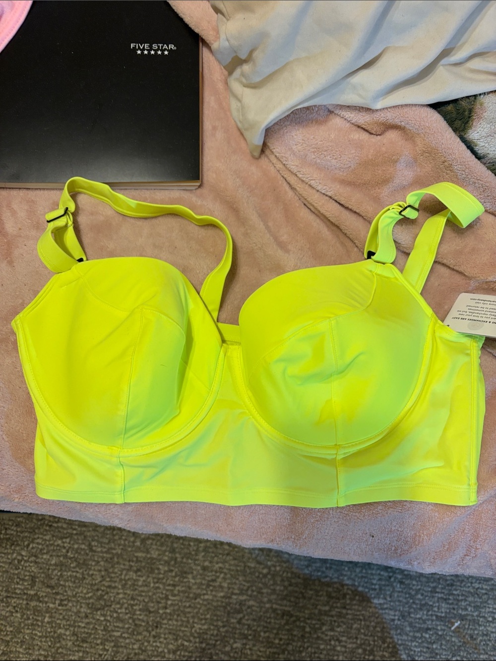 smart & sexy Neon Yellow Longline Swim Bra